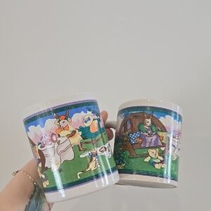 Pair Of Vintage Easter Mugs